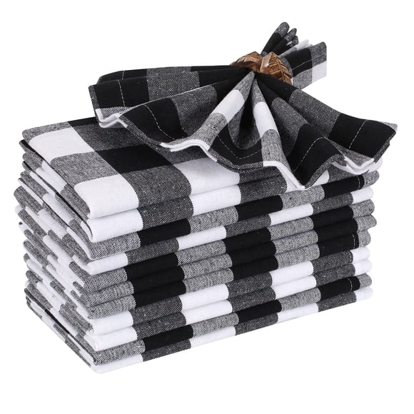 Servilletas de Tela Ramanta Home 46 cm Negro y Blanco - Pack de 12