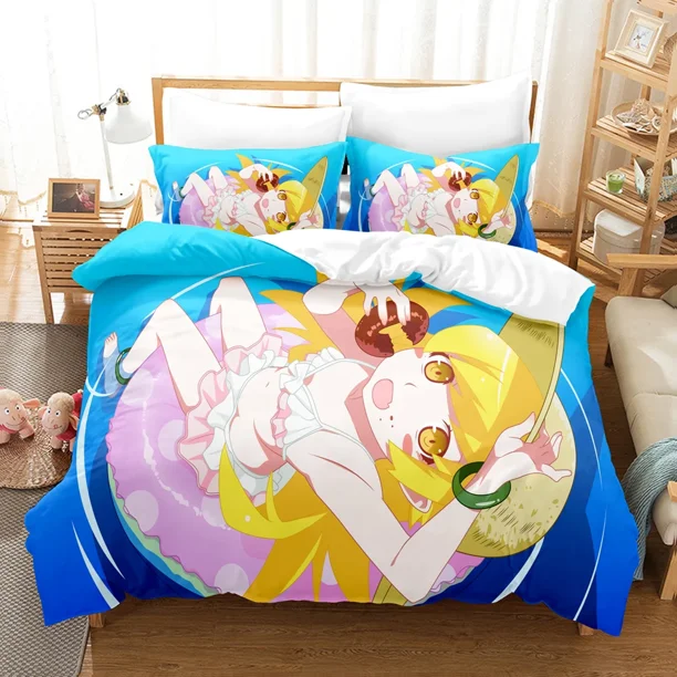 New Monogatari Series Bedding Set Anime Araragi Koyomi Duvet Cover Double Twin Full Adult Kids Quilt Cover Bed Sheets