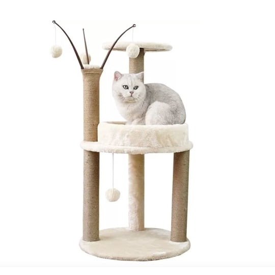 Genérico - Rascador Torre Arbol 85cm Ramas Juguete Gato Terciopelo