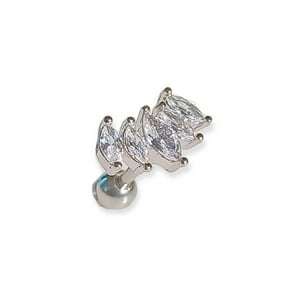 Elbauldejuma - Aros Piercing Punto De Luz Helix Flat Zirconia Hipoalergenico