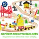 thumbnail image 2 of Set de trenes de madera SYNCFUN Construction Express, 60 unidades para niños de 2 a 8 años, 2 of 7