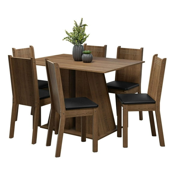 Juego Comedor Angelo Luz 6 Sillas Café