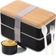 thumbnail image 1 of Lonchera Bento Box para adultos, con compartimentos (1,2 litros), apilable, rectangular, con juego de utensilios, a prueba de fugas, apta para microondas y lavavajillas., 1 of 6