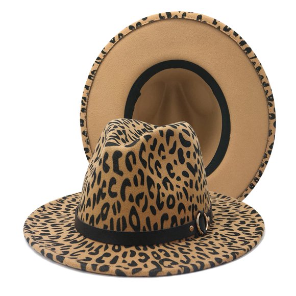 Sombrero HUDANHUWEI de fieltro de ala ancha para mujer Fedora Panama Z-Camel
