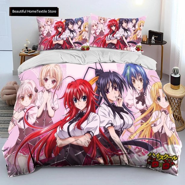 Sexy Girl High School DxD Comforter Bedding Set,Duvet Cover Bed Set Quilt Cover Pillowcase,king Queen Size Bedding Set BoyBed Sheets