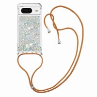 Funda Foxdock Para Google Pixel 8 Con Cuerda Ajustable, Brillo Líquido, Protección Antigolpes Y Lente – Ideal Para Regalo