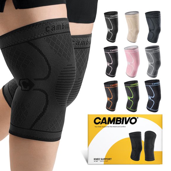 Soporte de rodillera CAMBIVO, paquete de 2 unidades, para correr y artritis