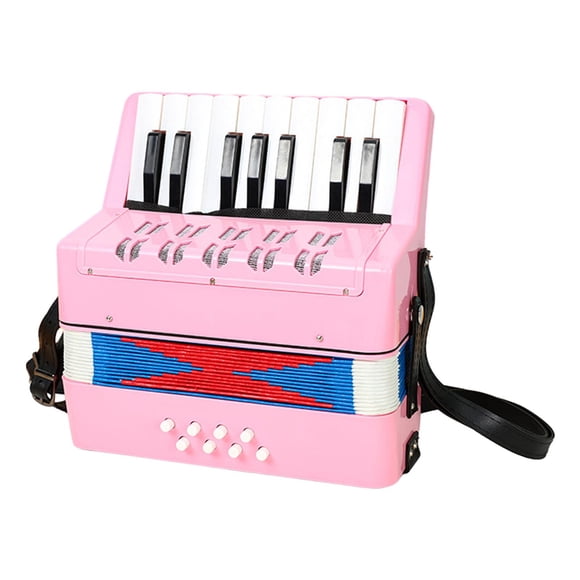 17 Teclas 8 Bajo Piano Acordeón Instrumento Musical Para Principiantes Niños Rosa