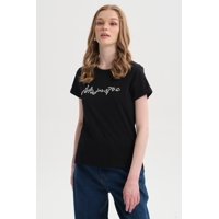 Fashionspark - Polera Mujer Gráfica Roll Up Negro