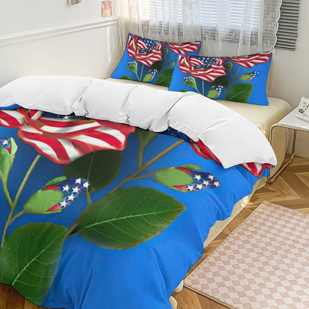 American Flag 3-Piece Twin Bed Set Fade-Resistant Microfiber