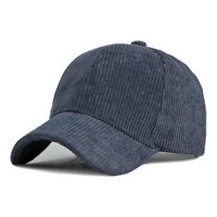 Ezn - Gorra 100% Algodón Cotelé Jockey Unisex Clásico Casual Azul Marino Única