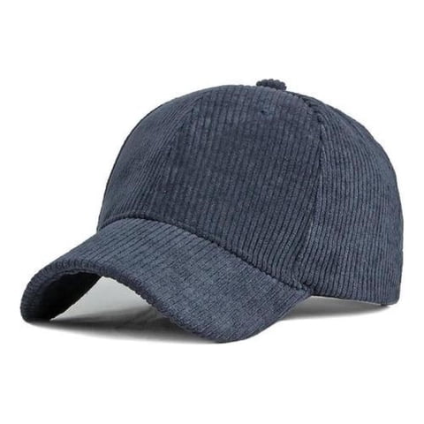 Ezn - Gorra 100% Algodón Cotelé Jockey Unisex Clásico Casual Azul Marino Única