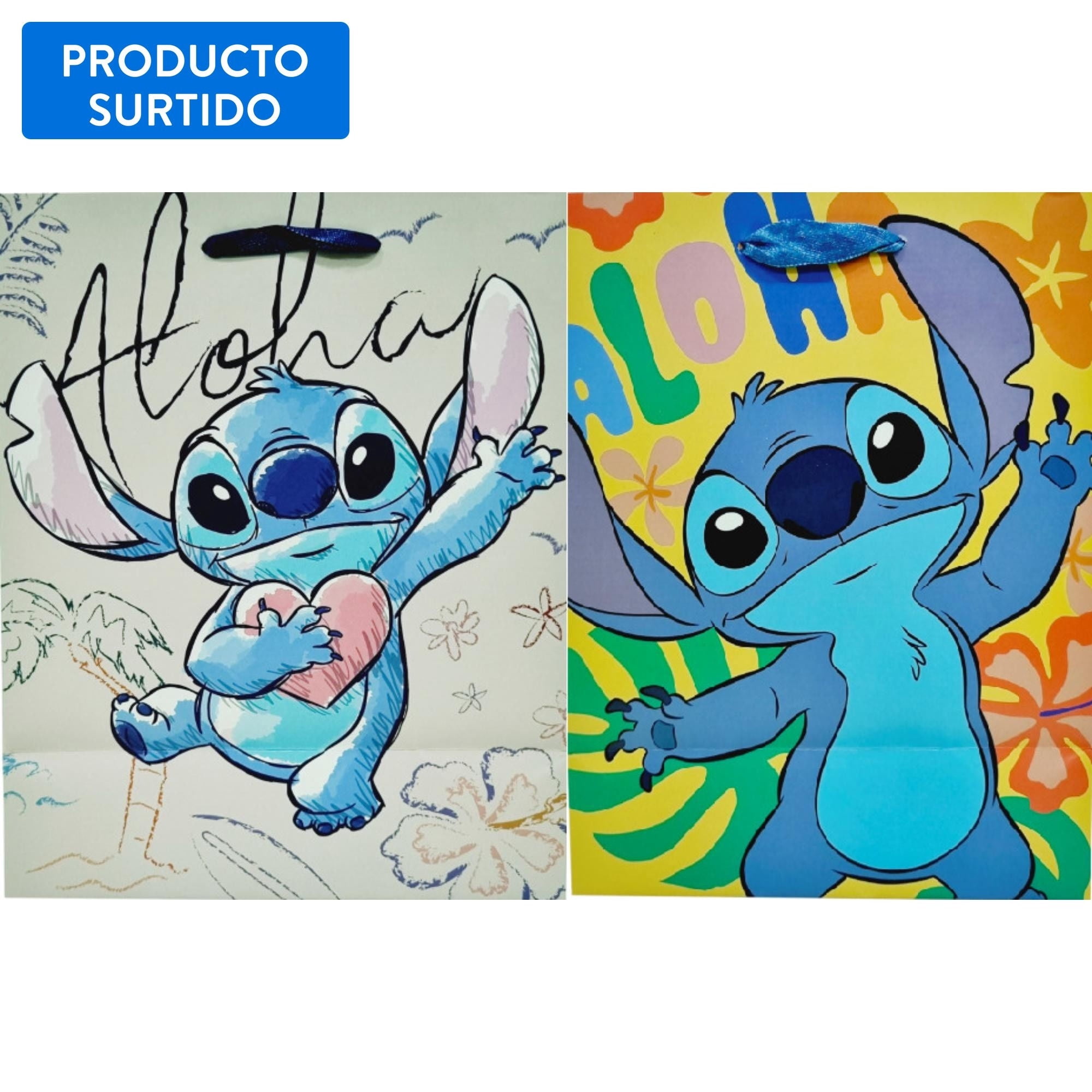 Bolsa De Regalo Mediana Stitch, Ascott, Color Surtido 1 Un