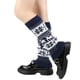 thumbnail image 2 of Calentadores de piernas de punto para invierno, con lazo blanco, calcetines largos sin pies, cálidos y navideños, mangas altas para mujer, 2 of 5