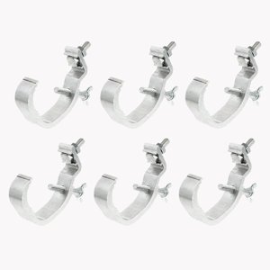 Magideal - Abrazadera De Luz De Escenario De 6 Piezas, Abrazadera De Aleación De Aluminio, Abrazadera De Gancho De Escenario Resistente De Liberación Rápida Para