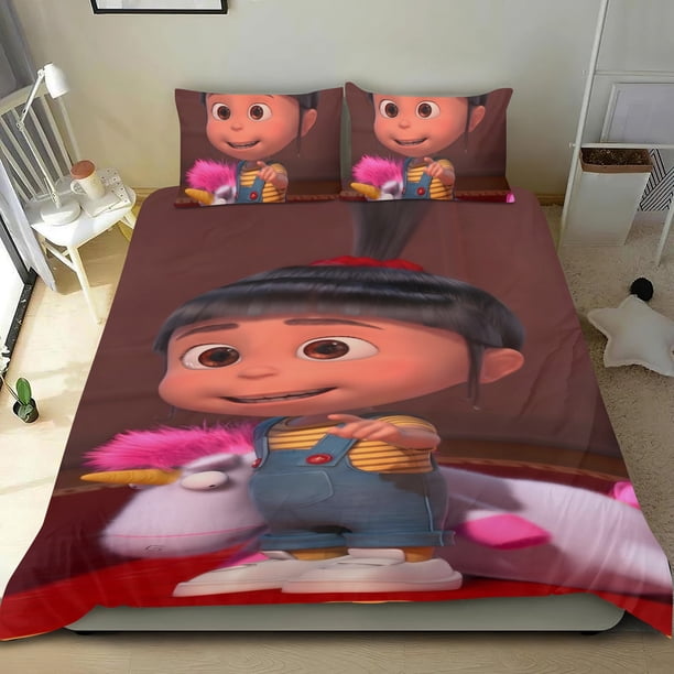 Agnes de Mi Villano Favorito Conjunto de sábanas temático, trío de piezas, cómodo y amigable con la piel, diseño único, regalo de decoración para el hogar para familiares, amigos y fans,173X218cm