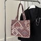 thumbnail image 1 of Ethnic Style Canvas Tote Bag, Colorful Geometric Pattern Handbag, Bohemian Shoulder Bag For Women, 1 of 3