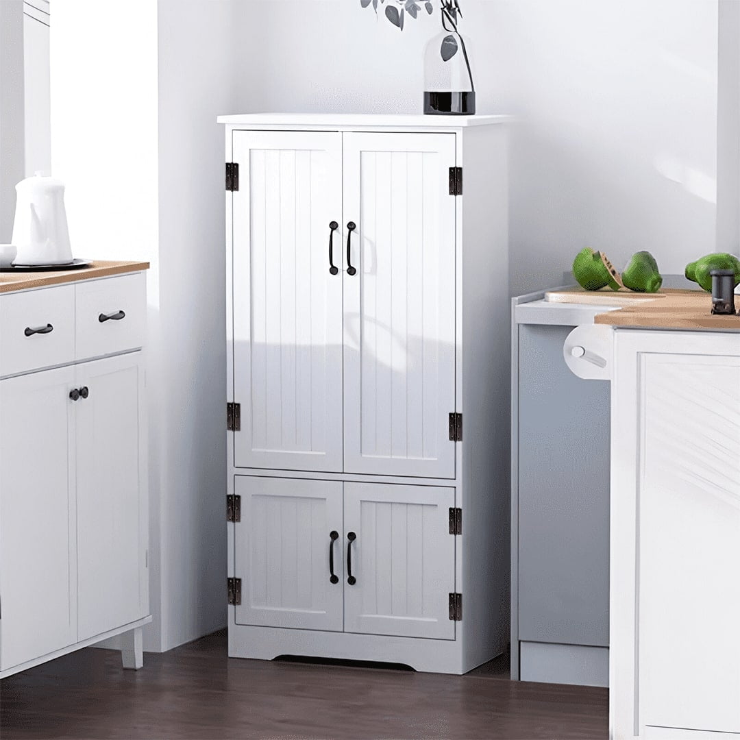 Mueble Despensa Alacena Cocina Blanco Doble Con Estantes Y Puertas