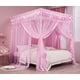 thumbnail image 1 of Cortinas de cama con dosel Mengersi, 4 esquinas, tamaño completo, rosa, 1 of 7