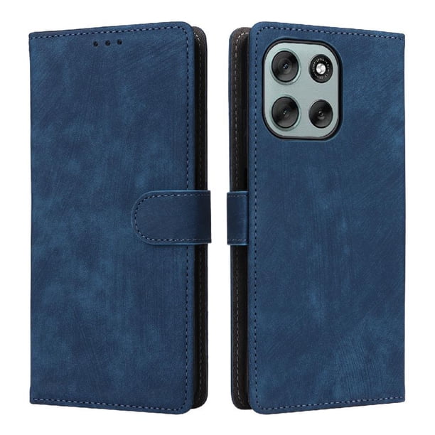 Funda Billetera para Motorola Moto G66J 5G con Soporte - Cartera de Cuero con Ranuras Azul