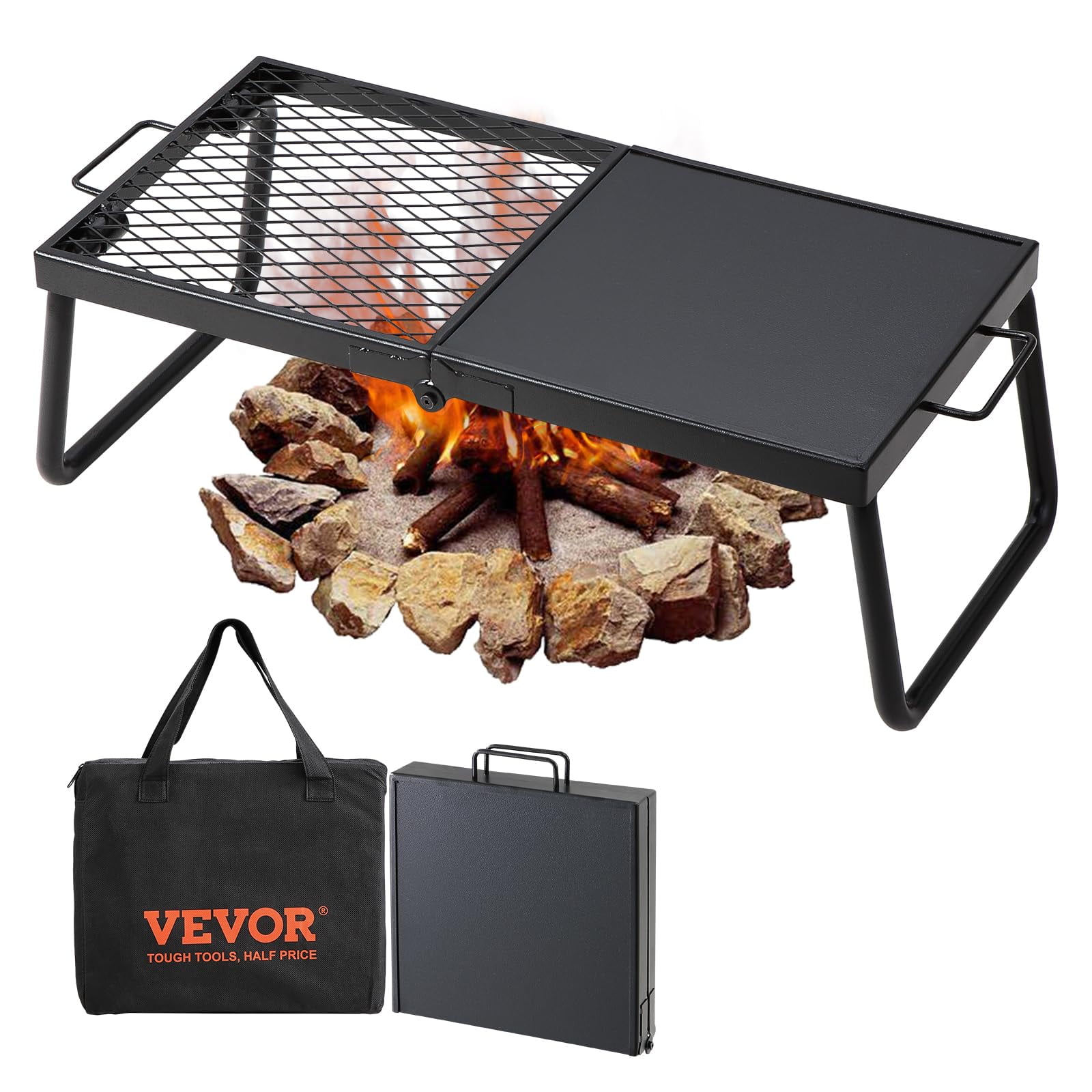 Campfire Grill Vevor Plegable De Acero Pesado De 22,4 Cm Con Bolsa