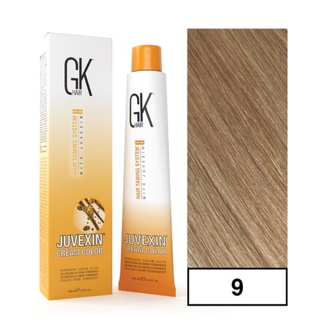 Gkhair - - Tintura Cream Color Permanente Vegana 100Ml + Oxidante - 9 Rubio Clarisimo