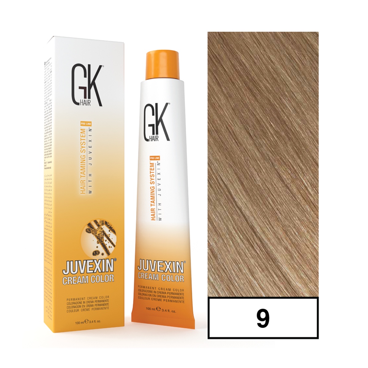 Gkhair - - Tintura Cream Color Permanente Vegana 100Ml + Oxidante - 9 Rubio Clarisimo