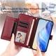 thumbnail image 3 of Funda Billetera Cremallera para BLU G53 con Porta Tarjetas, Soporte y Correa Rojo, 3 of 5