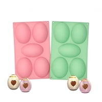 Pasteleriuscl - Pack X2 Moldes Chocolates Pascua Molde 3D Ovalado Para Huevos 5Cav Moldes Huevos Grandes