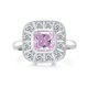 thumbnail image 1 of Anillos de Compromiso para Mujer Corte Radiante Cuadrado 1 Quilate Hielo Triturado Amarillo/rosa Anillos Llamativos Anillos de Boda de Plata Esterlina 925 con Circonia Cúbica, 1 of 5