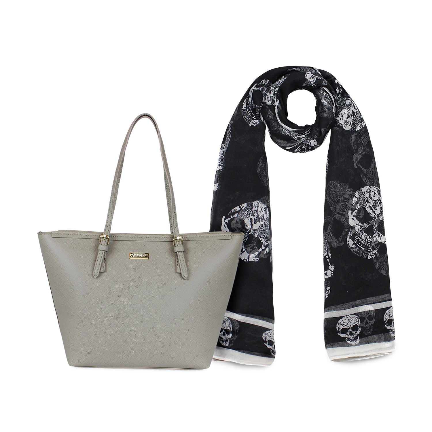 Pack Kenneth Cole Cartera Tempo Gris + Pañuelo Oni Negro