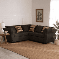 Deco Outlet - Seccional New Milan 3.2 Tela Chocolate