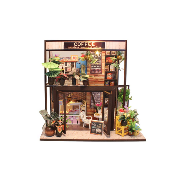 Coffee House Kit de Casa de Muñecas Miniatura DIY mini house -M027