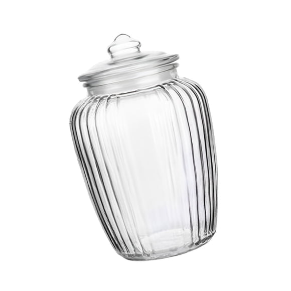 Tarro De Cristal Grande, Tarro De Comida Hermético Reutilizable Multiusos Para Galletas, Té Suelto, Rayas Verticales