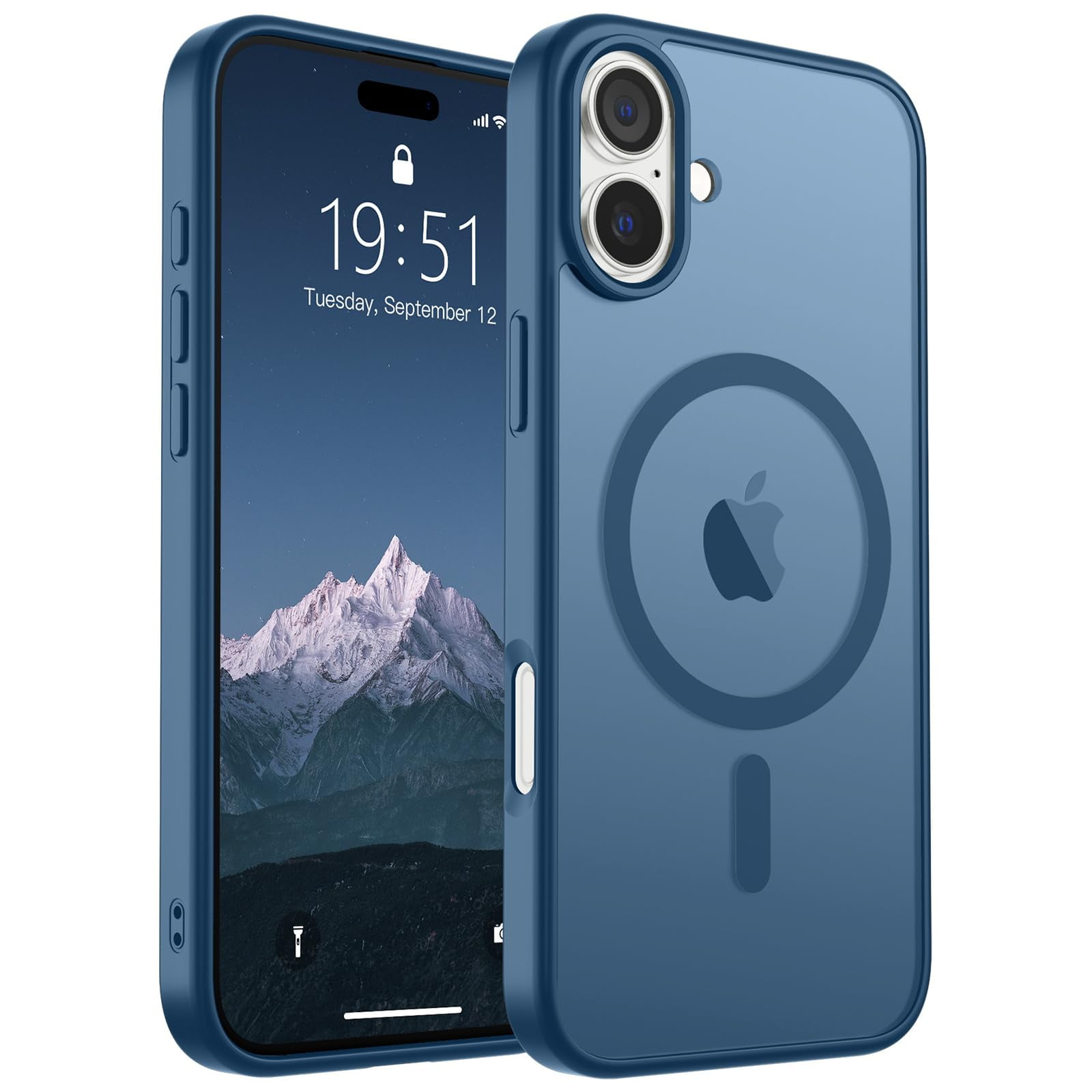 Funda Magnética Supfine Para Iphone 16 Plus, Color Azul Oscuro