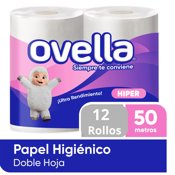 Papel Higienico Ovella 50 Metros Paquete de 12 Unidades