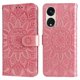 thumbnail image 1 of Funda tipo cartera FOXDOCK para OPPO Reno 8T 5G , diseño girasol en relieve, cuero PU, cierre magnético, soporte y tarjetero, 1 of 5