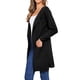thumbnail image 4 of Cárdigan de suéter para mujer, abrigo de otoño, abierto al frente, manga larga, medio largo, chaqueta de punto, L negro, 4 of 6
