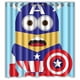 thumbnail image 1 of Cortina de ducha con el logotipo del Capitán América y Minion, juego de cortinas de baño con ganchos, tamaño 66 x 72 pulgadas, 1 of 3