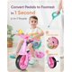 thumbnail image 2 of Triciclo KRIDDO 2 en 1 para niños de 18 meses a 3 años, color rosa, 2 of 6