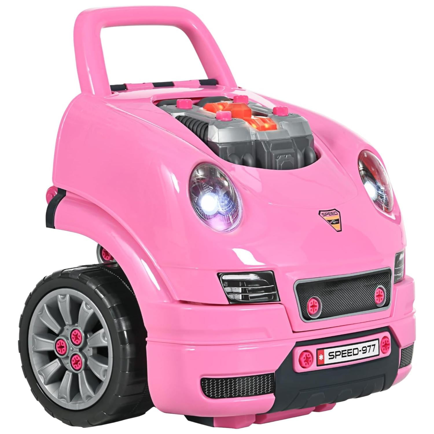 Genérico - Juguete Auto Para Reparar Con Luces Sonidos Y Accesorios Rosa