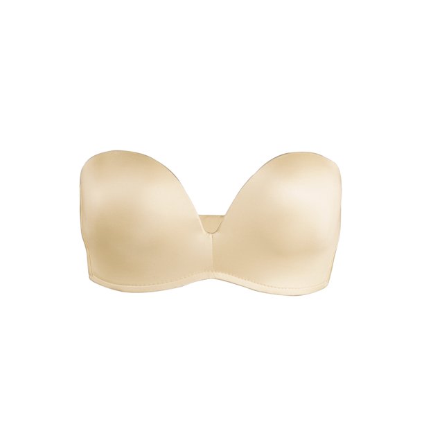 Sujetador sin Tirantes con Aros para Novia de Boda Push Up Antideslizante INSPIRE CHIC para Mujer Beige 36B se ajusta a 32A 32B