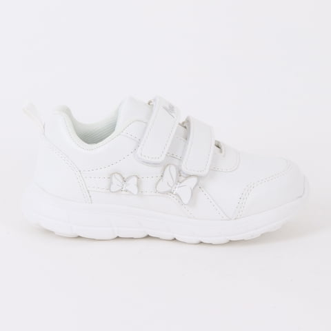 Zapatilla Escolar Niña Cintas Minnie Mouse Blanco Disney