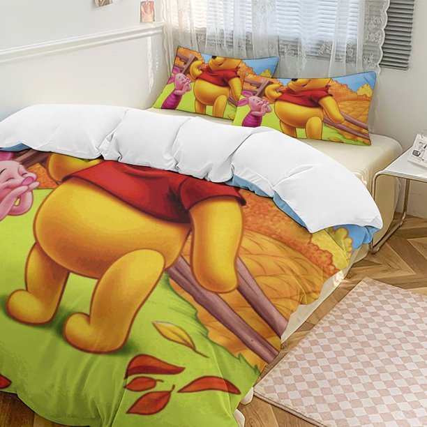 Winnie The Pooh 3-Piece Twin Bed Set - Includes 1 Single Comforter And 2 Pillowcases Bedding - Fade Resistant Microfiber - Winnie The Pooh