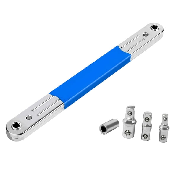 Llave de extensión desplazada con adaptadores de accionamiento para espacios pequeños, juego de llaves de extensión de alcance estrecho multifunción p Azul mejorado