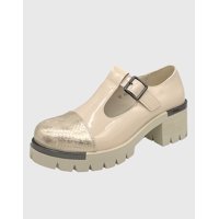 Danicolle Calzado - Zapato Para Mujer Con Taco Bajo Mary Jane Blanco