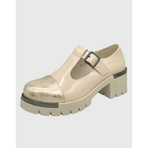 Danicolle Calzado - Zapato Para Mujer Con Taco Bajo Mary Jane Blanco