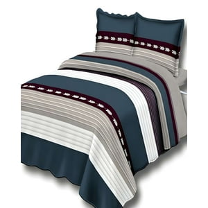 Genérico - Quilt De Verano 2 Plazas Diseño Rayas 230X250 Cm Gris