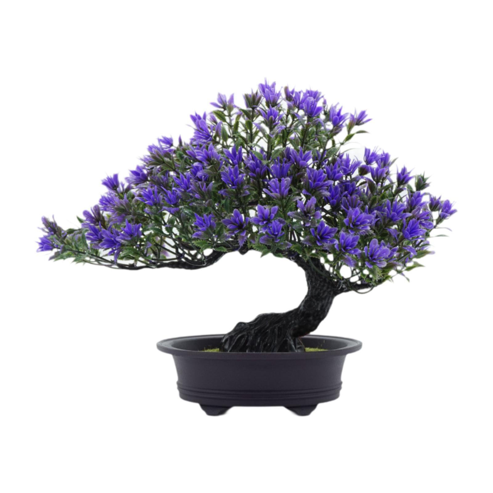 Bothyi - Árbol Bonsái Artificial Moderno, Pequeño, Planta Falsa, Decoración Para Mesa, Dormitorio, Jardín, Morado Oscuro