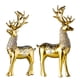 thumbnail image 5 of Un par de esculturas modernas de estatuillas Feng Shui animales Lucky estatuas de ciervos escandinavos, mesas, bodas, hogares, decoraciones Oro, 5 of 5